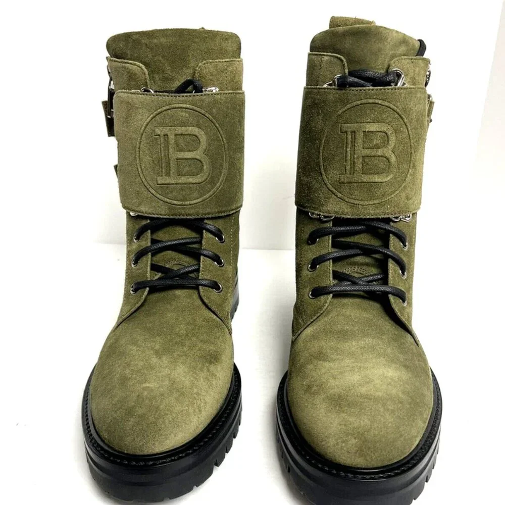 Balmain Mens Phil Ranger Boot Green Size EU42 M US9